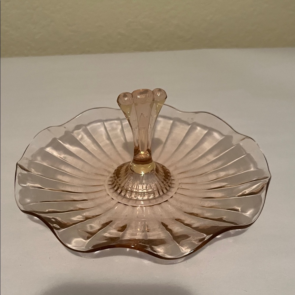 Anchor Hocking Vintage Candy Dish.  Pink Depression